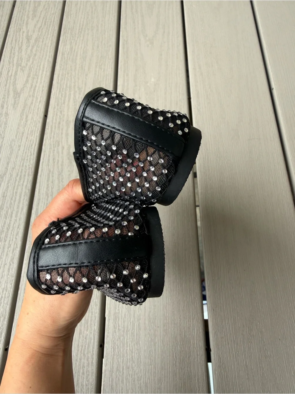 DV by Dolce Vita Marceline Black Mesh Rhinestone Ballet Flats Size 8 NWOT